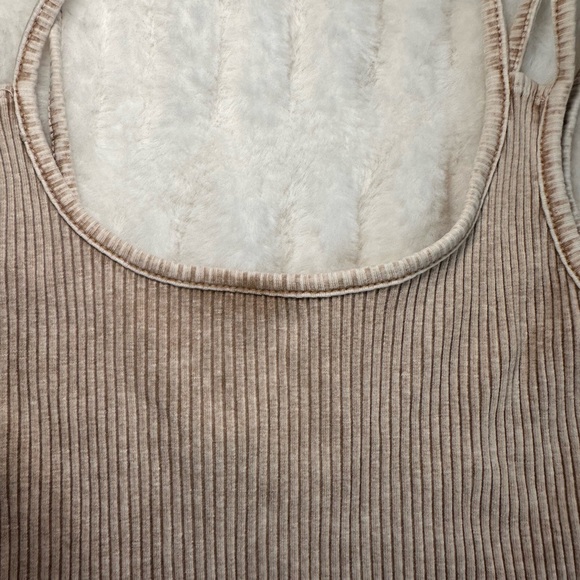Beige Ribbed Tank Top - Picture 2 of 4